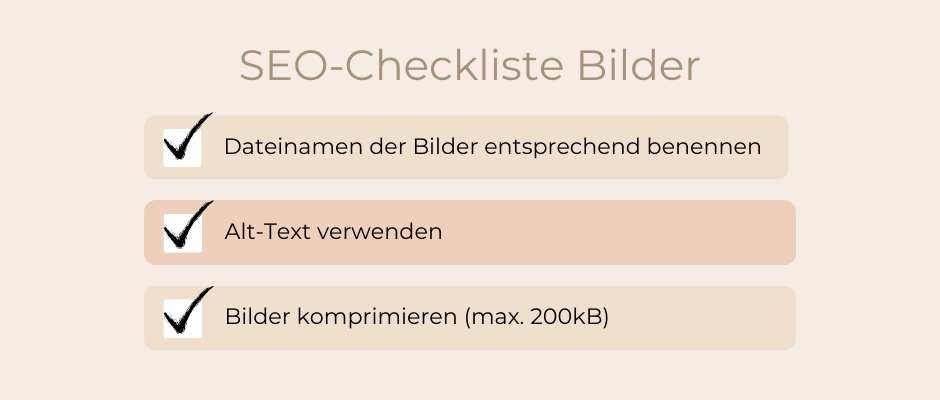 SEO Checkliste für deine Bilder
